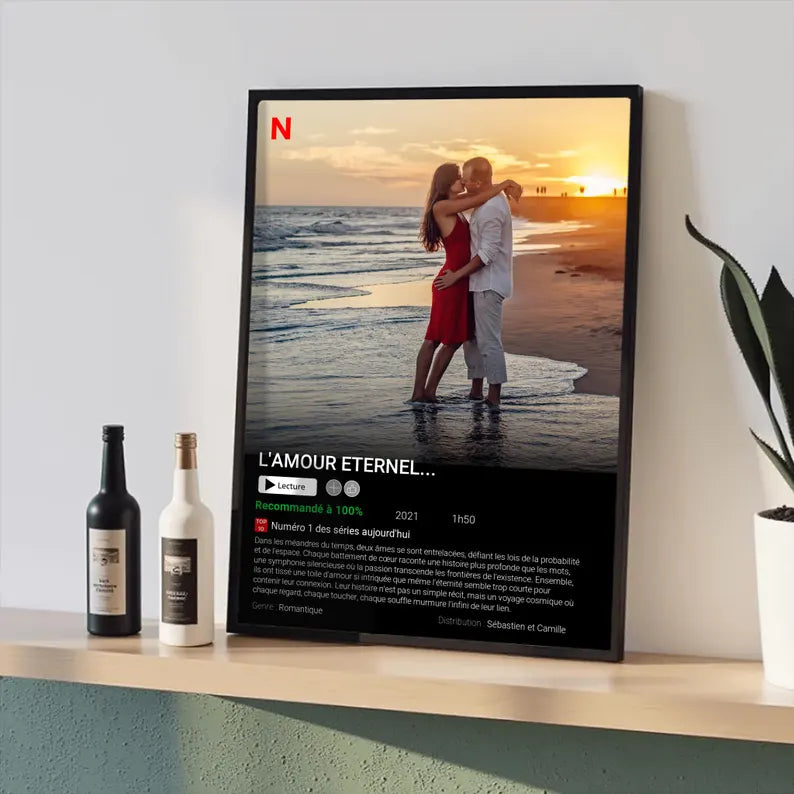 Affiche Netflix Personnalisée - Célébrez votre amour !